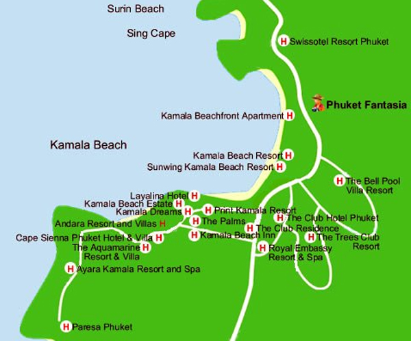 Пляж карта описание. Камала Пхукет на карте. Камала Тайланд карта. Камала Бич на карте Пхукета. Карта Камала Бич Пхукет отели.